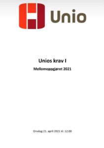 Forsiden av Unios krav 1
